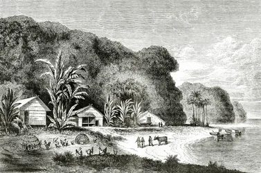 Mouth of the Saigon River, illustrasjon fra et besøk i Saigon av Walter Rose, publisert i Appletons Journal, 4. mai 1872