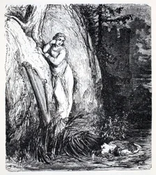 Nøkker, fra Verdensguiden til gnomer, feer, alver og andre småfolk av Thomas Keightley (1789-1872), utgitt 1880