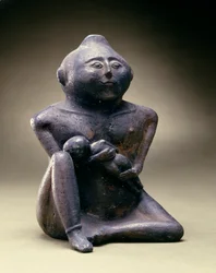 Sykepleieflaske, Cahokia-kultur, Mississippian Period, 1200-1400 (keramikk)