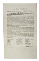 Pennsylvania State Equal Rights League, minnesmerke for Pennsylvania State Equal Rights League, til lovgiveren i Pennsylvania, 20. januar 1865