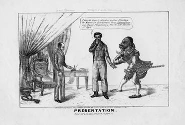 Presentasjon, utgitt av HR Robinson, New York, 1839
