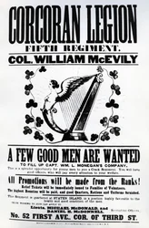 Rekrutteringsplakat for Corcoran Legion, 1862 (trykt papir)