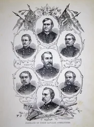 Syv portretter av fremtredende kavalerikommandører for unionshæren (litho)