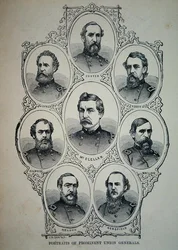 Syv portretter av fremtredende generaler fra unionshæren (litho)