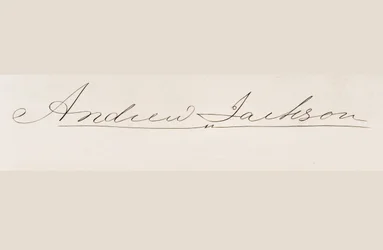 Signaturen til Andrew Jackson