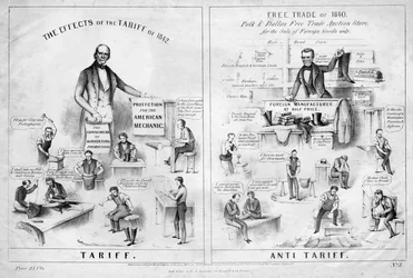 Tariff, antitariff, utgitt av HR Robinson, New York, 1844