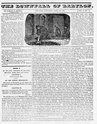 Babylons fall, illustrasjon fra en antikatolsk pamflett som viser en nonne kaste et myrdet spedbarn i en grop, 1836