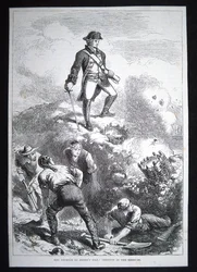 Forsvaret av Breed's Hill, Prescott i redutten (litho)