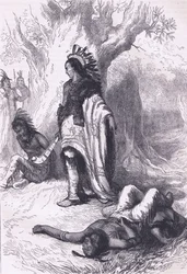 Uncas and Miantonomoh (1643), illustrasjon fra Cassell
