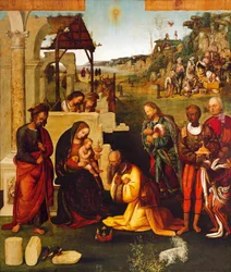 Tilbedelse av magi, av Amico Aspertini (1475-1552)