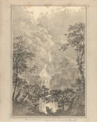 Utsikt i England, Skottland og Wales: Inn at the Devil's Bridge, med Mynachs fall