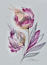 Abstrakt: Rosa botaniske motiver