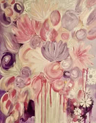 Myke rosa og lilla blomster