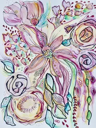 Levende, abstrakte blomster