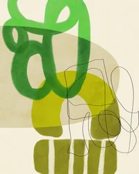 Malte linjer, grønn og beige, 2 eksemplarer