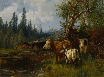 Kyr ved innsjøen