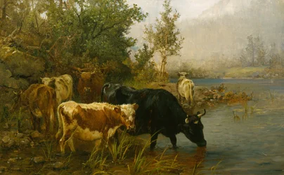 Kyr ved vannet