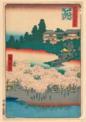 Blomsterpaviljongen, Dango Hill, Sendagi (Sendagi, Dango-zaka Hana-yashiki) Fra Series One Hundred Famous utsikt over Edo