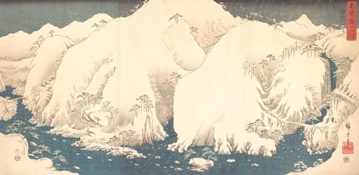 Kiso-fjellene i snø, 1857., 1857.
