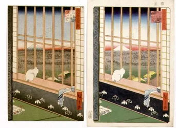 Rismarkene i Asakusa under Hanefestivalen, fra serien «100 utsikter over Edo», utgitt 1857