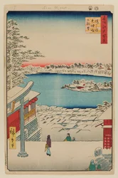 Utsikt over ås, Yushima Tenjin-helligdommen