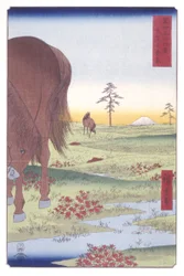 Kogane Plain In Shim?sa-provinsen (Shim?sa Koganegahara) (farget treblokktrykk)