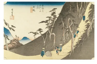 Nissaka: Sayo-fjellpasset fra serien De femtitre stasjonene i Tokaido, ca. 1831–1834 (tresnitt på papir)