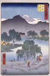 stasjon 36, Goyu; Kyoka Tokaido-serien (farget treblokktrykk)