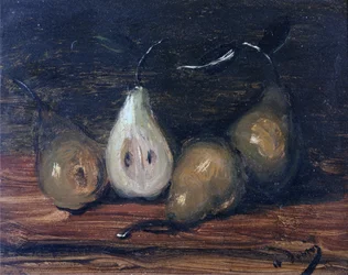 Stilleben med pærer (olje på panel)