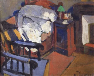 Interiør, eller Soverommet, ca. 1900–01 (olje på lerret)