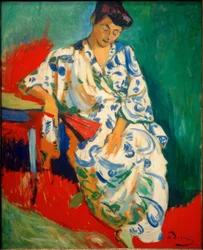 Kvinne med sjal, Madame Matisse i kimono
