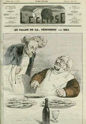 Ved botens palass, karikatur av republikkens president Adolphe Thiers (1797-1877). Omslag i "" L