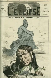 Auguste Barbier (1805-1882), fransk poet valgt inn i det franske akademiet i 1869. Omslag i "" L