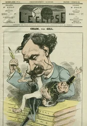 Tegneserie av Amedee de Noe dit Cham (1818-1879), fransk tegneserieskaper. Omslag i "" L