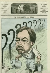 Tegneserie av Francois Cesaire de Mahy (1830-1906), fransk lege, journalist og politiker. Omslag i "" L