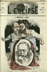 Folkene, med Clément Duvernois (1836-1879), Pierre-Joseph Proudhon (1809-1865) og Jules Vallès (1832-1885), forfattere og politikere. Forside i «L