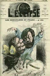 The Irregulars of the Figaro kom inn i dagboken til Charles Monselet (1825-1888) og Jules Valles (1832-1885). Cover i "The Eclipse"" av Gill, mai