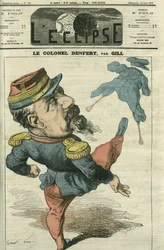 Pierre Philippe Denfert-Rochereau (Denfert Rochereau) (1823-1878), fransk soldat og politiker. Cover i "" The Eclipse"" av Gill, 16. juni