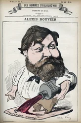 Portrett av Alexis Bouvier (1836-1892), fransk populær romanforfatter og dramatiker. Tegneserie av Gill, Paris.