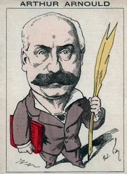 Portrett av Arthur Arnould (1833-1895), en fransk journalist og politiker, han deltok aktivt i Paris Commune - tegneserie av Andre Gill i "Les Hommes d