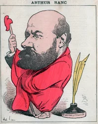 Portrett av Arthur Ranc (1831-1908) fransk journalist og politiker - tegneserie av Andre Gill i «Les Hommes d'Today», Paris