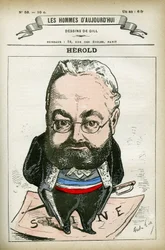Portrett av Ferdinand Herold (1828-1882), fransk politiker. Karikatur av Gill, Paris.