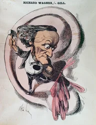 Richard Wagner deler verdens trommehinne, illustrasjon i 