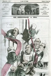 The Frogs, en tegneserie av politikere i president Thiers regjering i frosker. Omslag i "" L