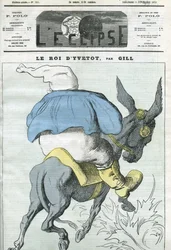 Kongen av Yvetot, tegneserie av Adolphe Thiers (1797-1877), fransk statsmann. Omslag i "" L