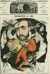 Touchatout, forfatter av "Histoire de France tintamarresque"" og "Trombinoscope"". Cover i "" The Eclipse"" av Gill, 28. april