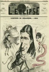 Victorien Sardou (1831-1908), fransk dramatiker. Omslag i "" L'Eclipse"" av Gill, 17. januar