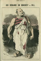 Hvem ber om en slakter, karikatur av Vilhelm I av Tyskland (1797-1888), vinner av krigen i 1870. i "" L