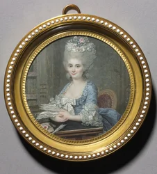 Portrett av en kvinne i en blå kjole