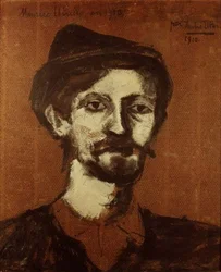 Portrett av Maurice Utrillo (1883-1955) (olje om bord)